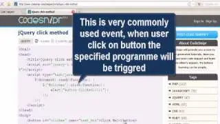 JQUERY Tutorial : jQuery click method