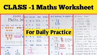 Class-1 Maths Worksheet 2024 - 25 | Addition Worksheet For Class 1| Class -1 Additoon Worksheet |