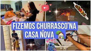 FIZEMOS CHURRASCO NA CASA NOVA PELA PRIMEIRA VEZ BEM SIMPLES😋