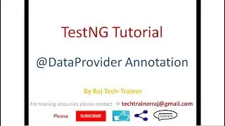 TestNG Dataprovider Annotation Example | @DataProvider Annotation Example