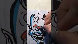 HANNYA MASK #shorts #hannya #mask #tattoo #sketch #drawing #horror #artist #wordattack88 #art