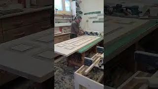 шлифовка, дверь сосна