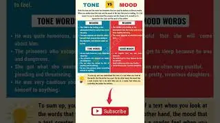 Learn English Vocabulary - Tone vs Mood #english #englishvocabulary #vocabulary