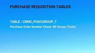 SAP purchase requisition (PR) tables