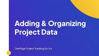Adding & Organizing Project Data | Onepage Project Tracking for Jira