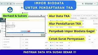 CARA IMPOR BIODATA TKA JENJANG SD SMP | PENYEBAB IMPOR BIODATA GAGAL