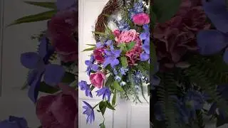 Silk Flower Arrangement Wreath #artificialflowers #wreath #springwreath