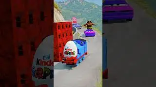 Crazy Cars Going to Push Bollard Spikec Crush in BeamNG.drive