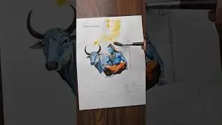 Maha shivratri Watercolor 💫 : tutorial 