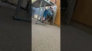 candid teacher dangling flats shoeplay