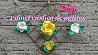Painel rústico de palitos
