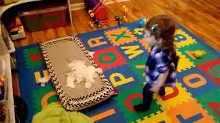 Little Girl (1.5 yrs) with Tissues / Полуторагодовалая девочка с салфетками