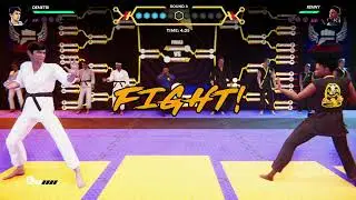 Cobra Kai 2 Dojos Rising - Demetri waxes off the floor in the All-Valley