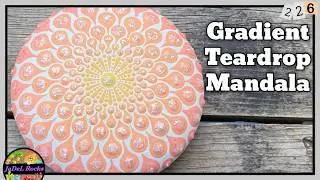 Gradient Teardrops - Dot Art Mandala Rock Painting Tutorial Pink, Orange, and Yellow