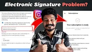 Instagram Electronic Signature Problem Solved 💯| Telugu | Instagram Add Tax Form Submit
