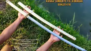 KATANA SAMURAI JEPANG BAJA BOHLER K110 FULL KUNINGAN PREMIUM