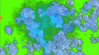 water turned into ice green screen