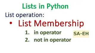 List Membership in Python | List operations | Membership examples | CBSE | in and not in operator