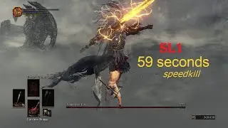 Dark Souls 3 - Nameless King SL1 speedkill (59 seconds)
