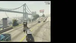 GTA 5 Towing police car over bridge