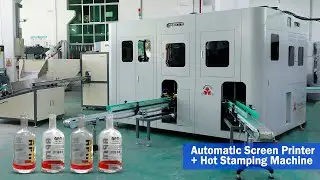 CNC106 glass wine bottle screen printing+hot stamping machine