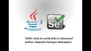 How to verify links in Selenium?