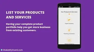 Personal Digital vCard Templates - Products and Services