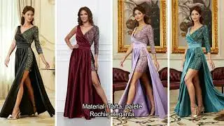 Rochie lunga eleganta cu paiete la bust