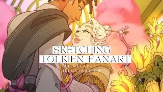 Tolkien (Celrond) Fanart - Background Clip Studio Paint Practice