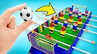 自宅でサッカーをしよう ⚽ 段ボールで作る簡単DIYテーブルサッカー・ゲーム！