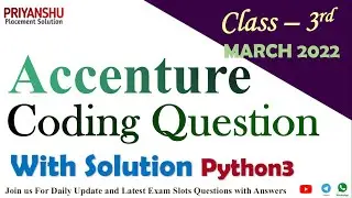 Accenture Coding Questions | C-3 | Coding Questions asked in Accenture hiring | Accenture MARCH 2022