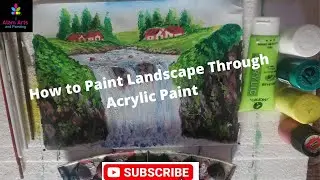 How To Create Landscape Water Fall Through Acrylic paint