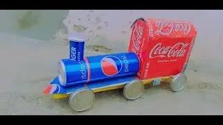 How to Make toys train with cock and Pepsi cans ||🚂 Electric train