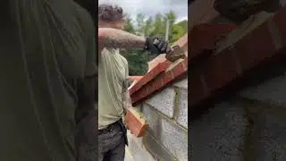 Laying a corbel one gable end 🧱 