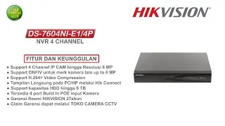 NVR HIKVISION 4 CHANNEL DS-7604NI-E1/4P POE