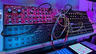 Patching 4 Behringer synths together (Neutron, Pro-1, K-2 & Wasp) 