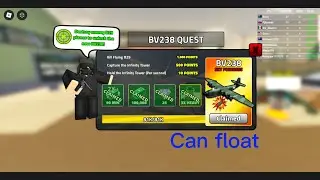 New Bv238 actually floats: Military tycoon Roblox