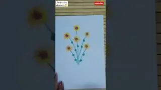 sunflower drawing with earbud #shorts