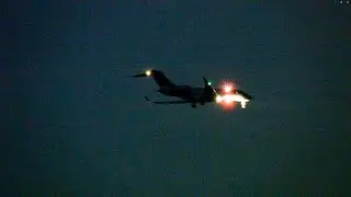 Bombardier Global Express Cloudy ILS Approach at KBED