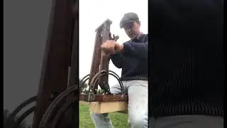 Using a beam drill to cut a mortise 