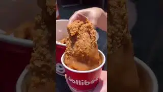 Jollibee Fried Chicken With Perfect Dip !!🔥🚩 #jollibee #streetfood #shorts