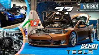 @semashow 2022 Dia 1 @TeslaMotors V8 Loja de peças nos EUA @AutoZone Honda s2000 F24 Turbo