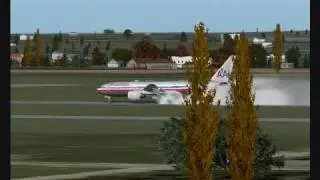 AA 777 Brake Fire on landing FS