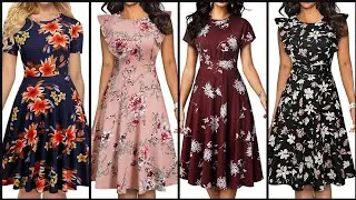 Most Attractive Simple And Stylish Designer Floral Prints Women's Midi Aline /Skater Dresses