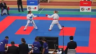 K1 PL Halle/Leipzig 2017, kumite -50 Kg Cichrova SVK vs Crhonková CZE