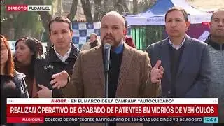 Despacho TVN Campaña grabado de patentes en Pudahuel junto a Subsecretaría de Prevención del Delito