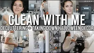 CLEANING MOTIVATION | CLEAN WITH ME & DECLUTTERING HALLOWEEN DECOR!