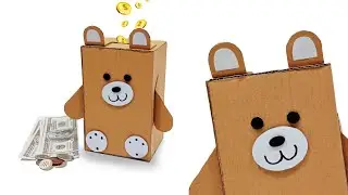 How To Make Piggy Bank With Cardboard | DIY Piggy Bank Cute Bear Model | Coin Bank