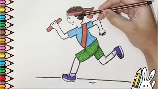 How to draw a Running boy