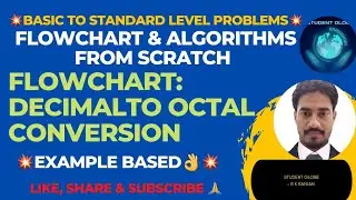 Lec- VIII: Flowchart for Decimal to octal conversion | Flowchart and Algorithms